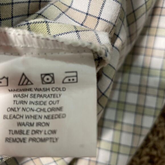 Wrangler Rugged Wear Mens Green Plaid Short Sleeve Casual Button Down Size XL - Picture 4 of 6